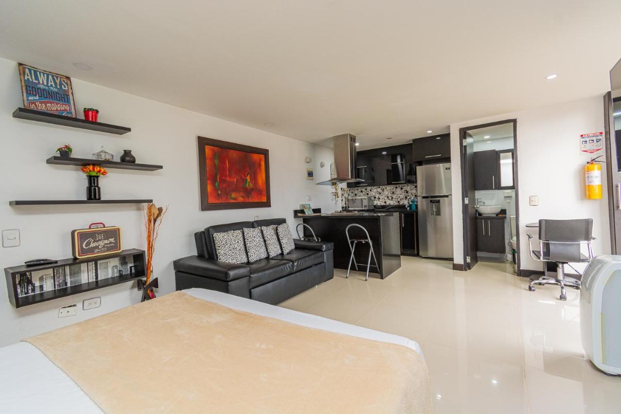 麦德林Loft Moderno En El Poblado Con Vista Y Parqueadero Mio Lofts公寓 外观 照片